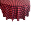 Lintex Red and Black Buffalo Holiday Cottage Check Fabric Tablecloth,
