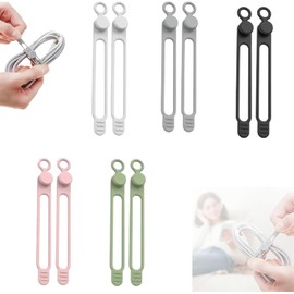 Organizador de Cables de Datos, Nuevo Bridas de Silicona, Organizador de Gestión de Cables Multiusos para Sujetar y Agrupar Cables (10PCS)