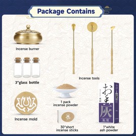 Chinese Incense Burner Kit with Incense Powder & Charcoal - All-in-One Agarwood & Sandalwood Set for Meditation, Yoga, Home Use | Premium Traditional Making Kit, Powder Burner Set