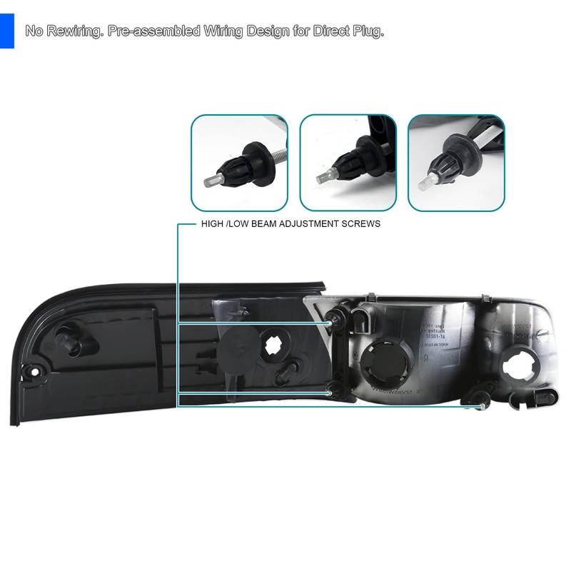 Spec-D Tuning Black Housing Clear Lens Headlights + Corner Lights