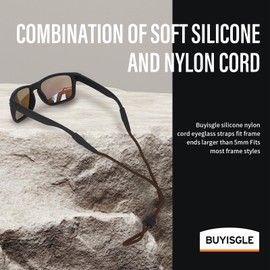 Buyisgle Eye Glasses Holder Strap - Sunglasses Straps Cords for Men Women Kids - Eyeglass Holders Around Neck - Eyewear String Lanyard Retainer - 2 PCS (Brown)