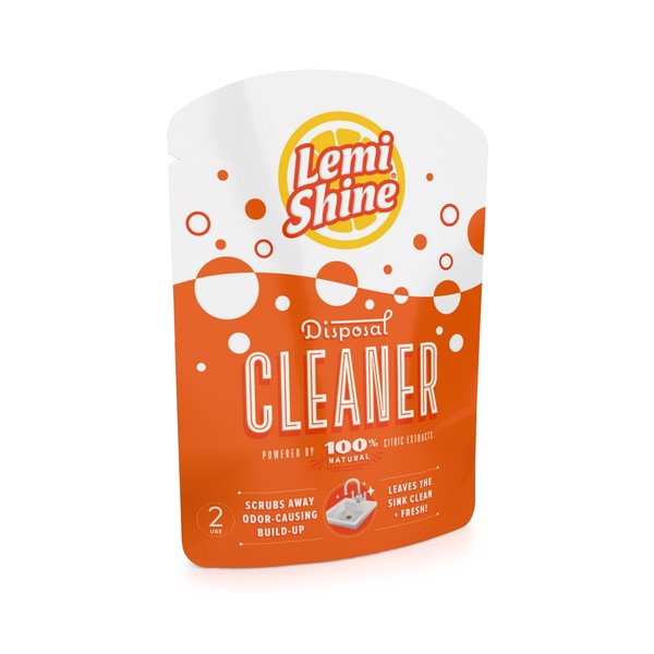 Lemi Shine Garbage Disposal Cleaner and Deodorizer Powered By Citric Acid | Foam Cleaner For Kitchen Garbage Disposal with a Natural, Fresh Lemon Scent (2 Count)