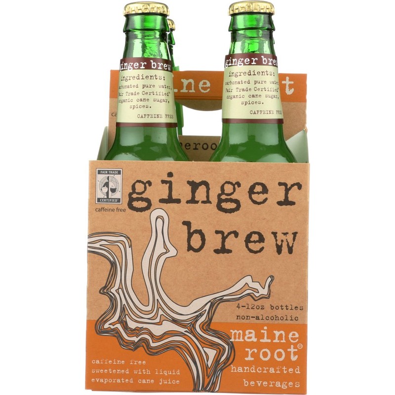 Maine Root Ginger Brew Soda, 12 Fl Ounce, Pack of