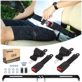 10L0L Universal 2 Passenger Golf Cart Seat Belts for Yamaha, Club Car, EZGO TXT/RXV Front Seat Kit Retractable Seatbelts 42"