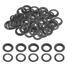 sourcing map 40Set Grommets Eyelets with Washers 20mm Copper Metal Eyelets Kit for Fabric Curtain Tarps Leather Belt Shoes Bag DIY, Black