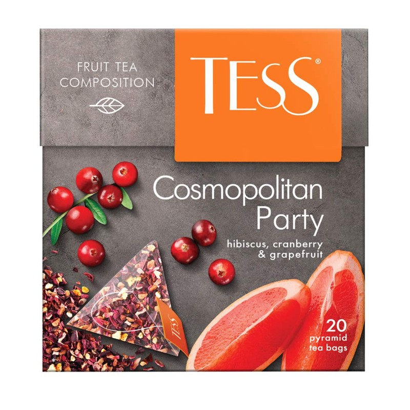 Tess Cosmopolitan Party Fruit Tea Composition Hibiscus, Cranberry and Grapefruit