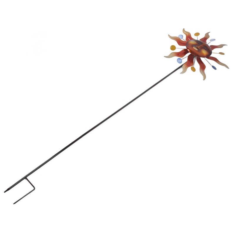 Sun Windmill Iron Weather Resistant Decorative Flower Wind Spinner with