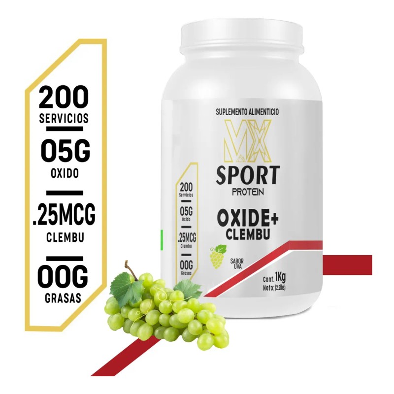 Óxido Nítrico + Clembuterol Mx Sport 1kg Pre Entreno Sabores
