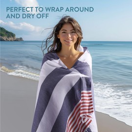 JEMIDI Sauna Towel Women's 100 x 180 cm Hammam Towel - Lightweight and Quick Drying - Sauna Towel Men - Beach Towel XXL - 100% Cotton - Large Bath Towel - Hammam Towel Sauna Towel Blue Red