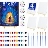 4 Pack 8x10 Inch Canvas and Easel Set, Sip and