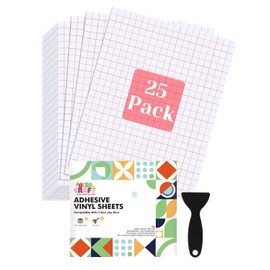 UCEC 25 Pack Clear Transfer Tape for Vinyl, 9.5x12in Easy Transfer Adhesive Sheets in Medium Tack for Vinyl Projects Compatible with Cricut Joy Xtra for Sign Stickers, Windows, Walls, Ceramics, Glass