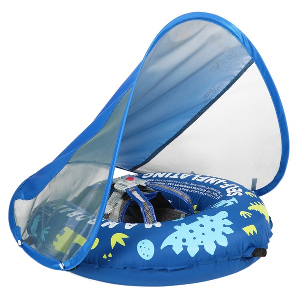 Mambobaby Float Self-Inflating Baby Swim Float with Canopy, Compressible Folding