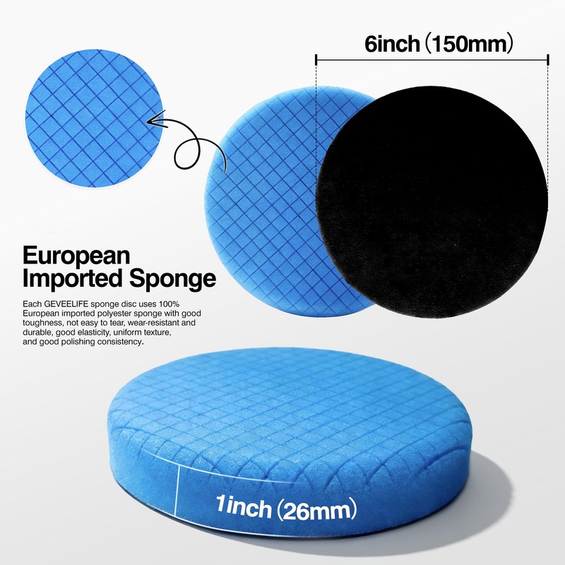 OFISPEED 9Pcs Buffing Polishing Pads Kit, 6 Inch Buffing Pads,