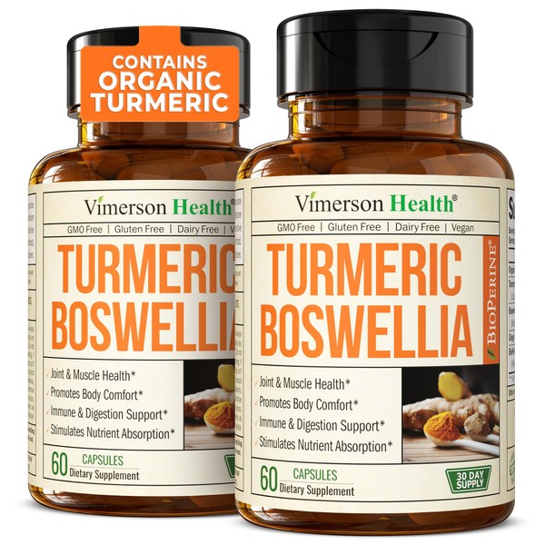 Turmeric Supplement with 65% Boswellia Extract Capsules - Turmeric Curcumin