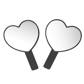TOPYHL 2PCS Heart-Shaped Makeup Hand Mirror,Travel Handheld Mirror Portable Personal Cosmetic Mirror with Handle (Pink and Rose red)