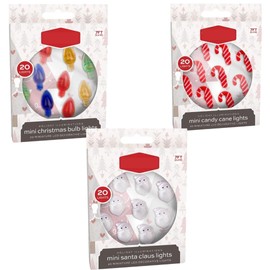 Set Of 3 Battery Operated Christmas Decorations - Candy Cane Christmas Lights, Santa Claus Lights And Bulbs - Christmas Candy Cane String Lights, Battery Operated String Lights For Christmas Tree