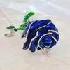 DREAMLANDSALES Vintage Royal Blue Enamel Rose Brooch Pin Winter Holiday