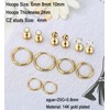 Flat Back Stud Earrings and Small Hoops Earrings Sets for
