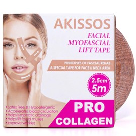 Akissos Gen II 3 in 1 Collagen Face Tape for Wrinkles Overnight, Anti Wrinkle Facial Patches for Sleep, Smile Lines, Forehead, Frown 11, Eye & Neck, Versatile Face Lift Tape for Women Men, 2.5cm*500cm