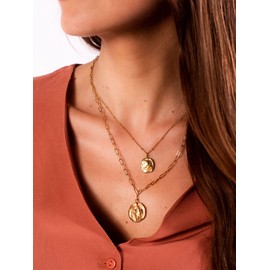 a little something® Greenwich Necklace Women's Layer Chain with 18 Carat Gold Plating (Gold & Rose Gold) Includes Sustainable Gift Packaging with FSC® Certificate, Gold