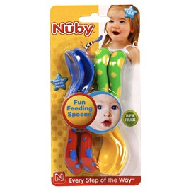 Nuby Fun Feeding Spoons & Forks 2-Pack (one size, Yellow/Blue)