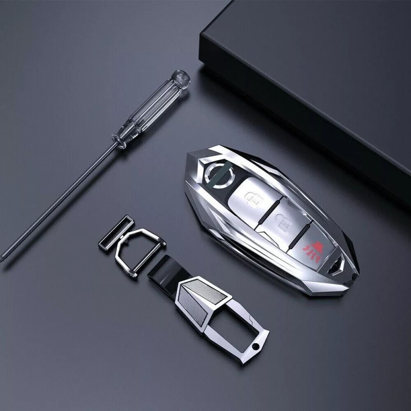 bravo Metal Alloy Car Key Case Fob Chain Holder Cover