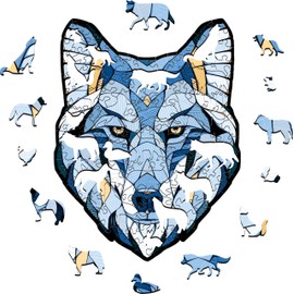 Wolf S Wooden Puzzle - a Captivating 140-piece Challenge for Puzzle Eenthusiasts and Home Decor