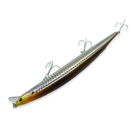momolures Bass Lures Shining Minnow Slim SL170LD-S Super Long Casting Sinking Minnow (MULLET)