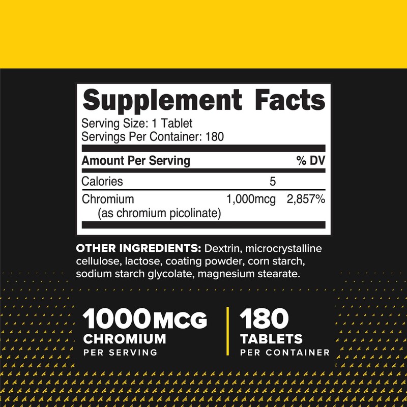PrimaForce Chromium Picolinate 1000mcg, 180 Tablets