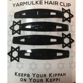 JUDAIC STAR DAVID SHUL HAIR KIPPAH YARMULKA KIPPOT CLIPS 4 COLORS (1 COLOR/CARD)