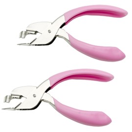 2PCS Staple Remover Staple Puller Remover for Home School Office,Quick and Comfort (Pink)