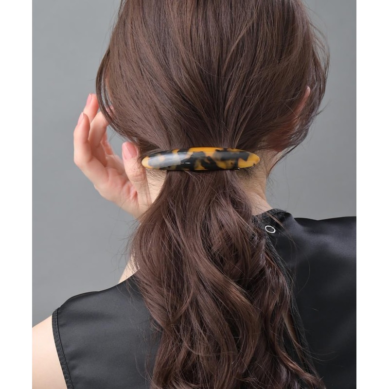 Vingtaine H-604-BR Elegant Simple Barrette Hair Accessory Brown