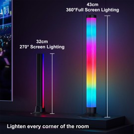 MIHEAL 12.59" 360° RGB Light Bars LED TV Backlight with DIY Music Sync Modes Smart Bluetooth Control, 8 Scene Modes Color Light Bar for Room Decoration, Gaming, PC, TV …