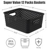 Gainhope 12 Packs Plastic Baskets with Handle, Woven Storage Organizer