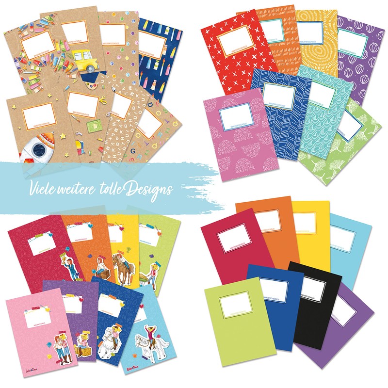 Papierdrachen 8 High-Quality Paper Notebook Covers for Children, DIN A5,