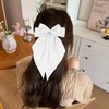Hair Bows for Women white Clips Large Satin Ribbon Bow