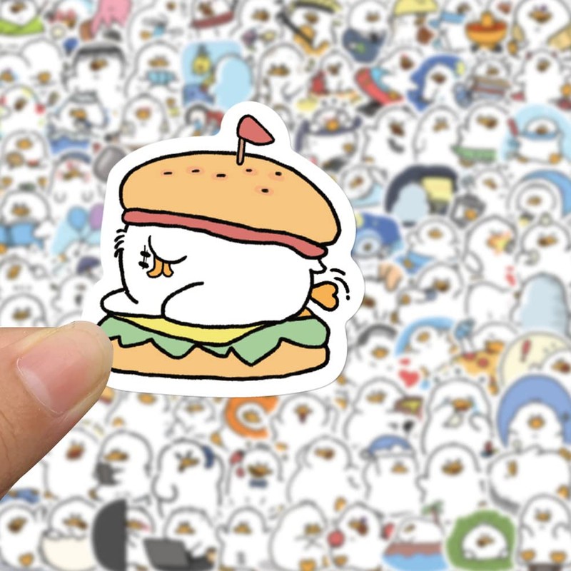 100 Pcs Cute Fat Duck Stickers for Kids Scrapbooking Water