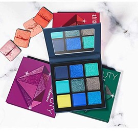 FMURY Maquillaje Metal Mate Sombra de Ojos Paleta Maquillaje Pinceles 9 Color Brillo pigmentado Sombra Sombra Paleta Maquillaje Paleta(C)             