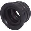 (Pack of 2) Black Rubber Sleeve for Drain Pipe, 1.57"