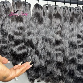 Real Raw Vietnamese Human Hair Extension Silky Straight Bundle Hair Natural Wave Burmese Curly Cambodian Hair Vendor Girl Giftstyle: natural wave 1 piece, color: natural black, Stretched Length: 12 Inches