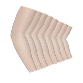 Mudder - 8 pares unisex con protección UV para brazos, fundas de enfriamiento de seda de hielo (beige, seda de hielo)