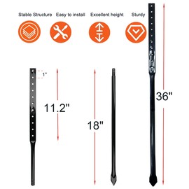 2Pack Heavy Duty Metal Stakes for Yard Signs, 36-Inch yard sign stake with Hardware