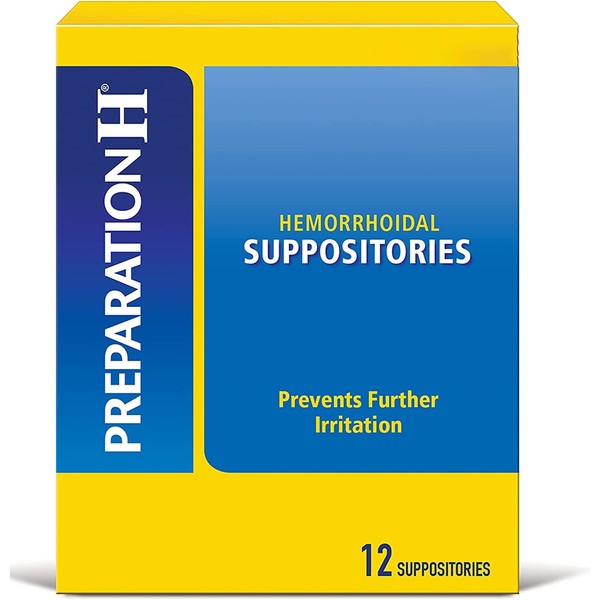 Preparation H Hemorrhoidal Suppositories 12 ea (Pack of 2)