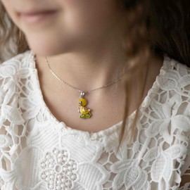 MATERIA by Matthias Wagner KA-313 Children's Duck Pendant for Necklace 925 Silver with Enamel, enamel
