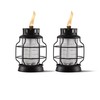 TIKI Tabletop Metal Torch Lanterns, 2-Pack – Stylish Outdoor Tabletop