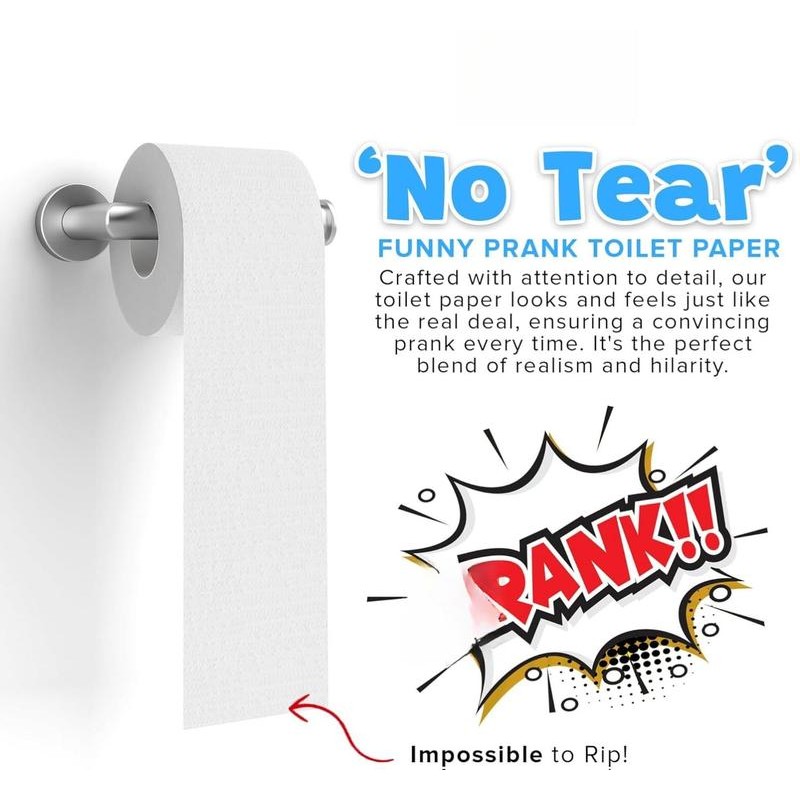 No Tear Prank Toilet Paper - Impossible to Rip Gag