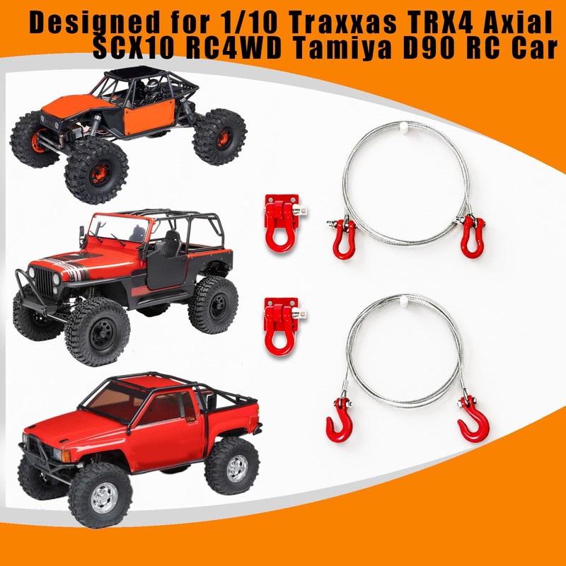 RC Trailer Chain Tow Rope & Buckle Winch Shackles for