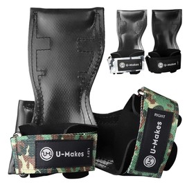 U-Makes Power Grip (Recommended by Bodybuilding Champions) Extreme, Muscle Training, Grip Assistance, Japanese Brand, Wide Thick Cushion, Anti-Slip, Storage Bag Included, Left & Right Set, Deadlift,