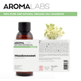 ORGANIC - MEADOWSWEET Infused Oil - 50mL - 100% Pure, Natural and Cosmos Certified - AROMA LABS (French Brand)