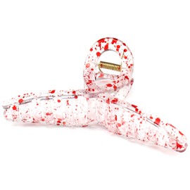 QinGoo Large Mat Hair Clip, Cross, Hair Clip, Hair Clip, Strong, Hair Accessory, Simple, Cute, Korean, Women's, 1 Piece (5.0 x 2.6 inches (12.8 x 6.5 cm), Red)